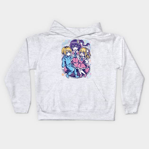 Ai, Ruby y Aqua - Familia Hoshino - Oshi no Ko Kids Hoodie by Panchi Art